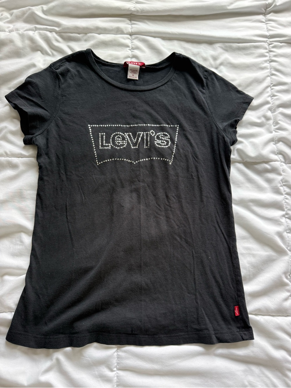Levi's Women’s Black Logo Tee - Rhinestone Detail
